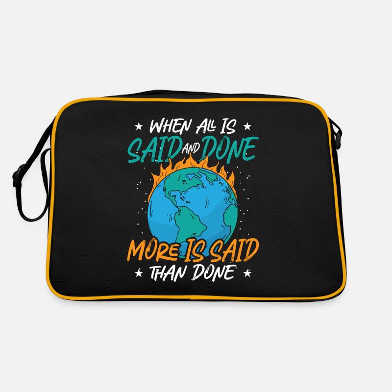 Climate Change When All Is Said And Done Awareness Retro Tasche