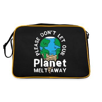 Climate Change Please Don't Let Our Mother Earth - Retro Tasche - Schwarz/Gold - Hinten