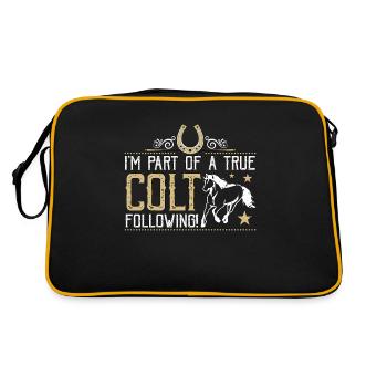 Horse Racing I'm Part Of A True Horseman Animals - Retro Tasche - Schwarz/Gold - Hinten