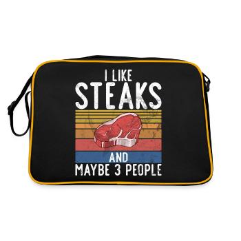 Steak Lover Steak Cadeau - Sac Retro - noir/or - Dos