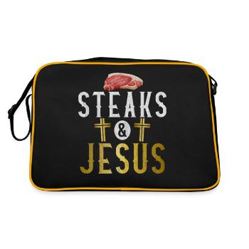 Steak Lover Steak Cadeau - Sac Retro - noir/or - Dos