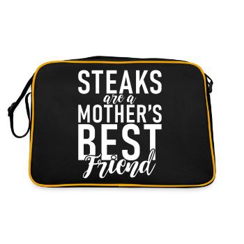 Steak Lover Steak Cadeau - Sac Retro - noir/or - Dos