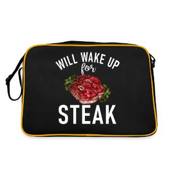 Steak Lover Steak Cadeau - Sac Retro - noir/or - Dos