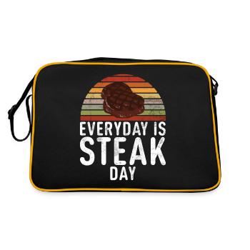 Cadeau de steak amateur de steak - Sac Retro - noir/or - Dos