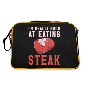 Steak Lover Steak Cadeau - Sac Retro - noir/or - Dos