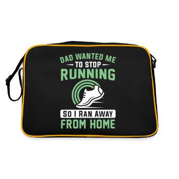 Jogging Saying for Running - Runners - Retro Bag - black/gold - Back