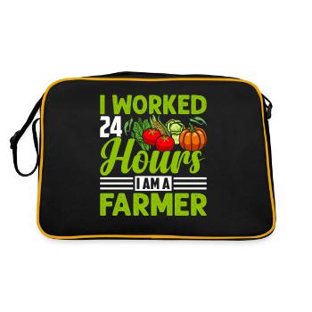 Farmer Tractor Farming Quota for Farmers - Retro Bag - black/gold - Back