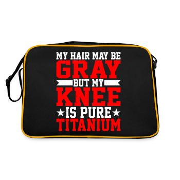 Mes cheveux sont peut-être gris mais mon genou est en titane pur - Sac Retro - noir/or - Dos
