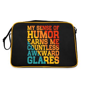 My Sense Of Humor Earns Me Countless Glares - Retro Tasche - Schwarz/Gold - Hinten