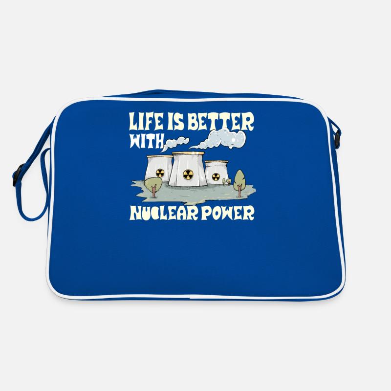 Atomkraftwerk Nuklear Energie Erneuerbare Energie Retro Tasche