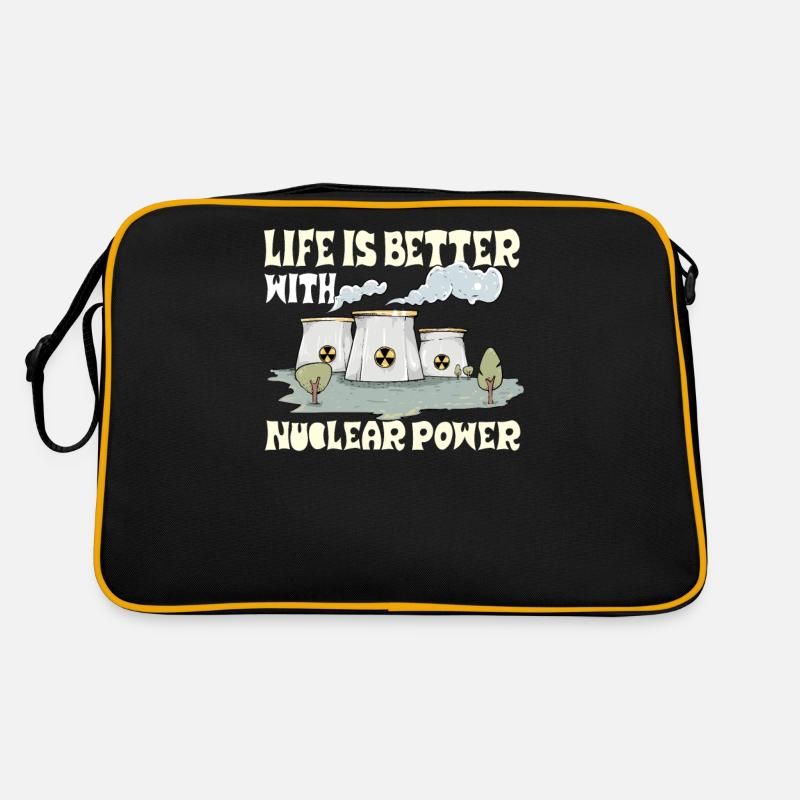 Atomkraftwerk Nuklear Energie Erneuerbare Energie Retro Tasche