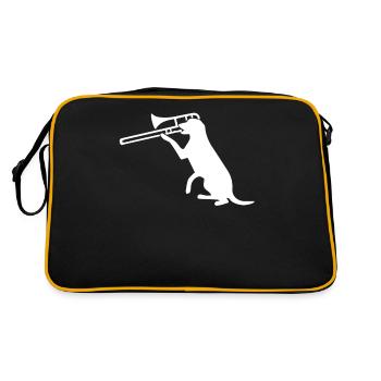 Dog Trompete Trompette Music Band Musicien - Sac Retro - noir/or - Dos