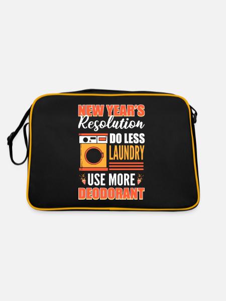 New Year's Resolution New Year's Day New Years - Retro Tasche - Schwarz/Gold - Hinten