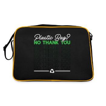 Recycling Plastic Bag No Thank You Reuse Recycler - Retro Tasche - Schwarz/Gold - Hinten