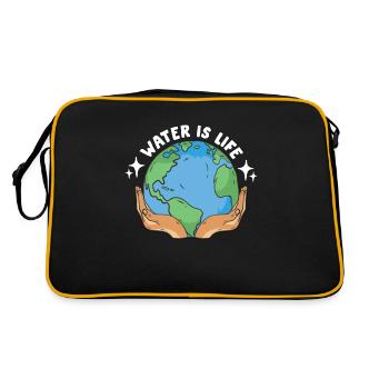 Global Warming Water Is Life Environment Activism - Retro Bag - black/gold - Back