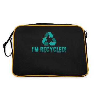 Recycling I'm Recycled Eco Friendly Reuse Recycler - Retro Bag - black/gold - Back
