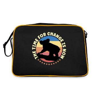 Réchauffement climatique Le temps du changement Rétro-activisme - Sac Retro - noir/or - Dos
