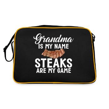Cadeau de steak amateur de steak - Sac Retro - noir/or - Dos