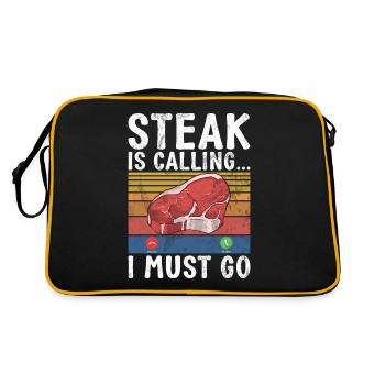 Cadeau de steak amateur de steak - Sac Retro - noir/or - Dos