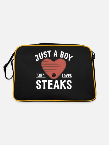 Steak Lover Steak Cadeau - Sac Retro - noir/or - Dos