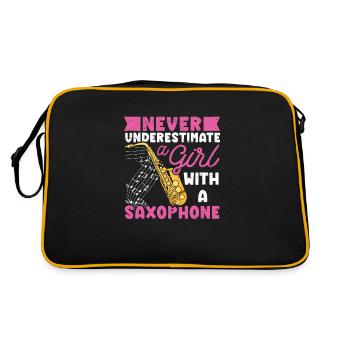 Saxophone Musicien Jazz Musicien - Sac Retro - noir/or - Dos