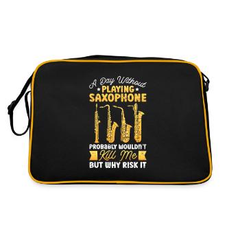 Without Saxophone Playing Jazz Musicians - Retro Bag - black/gold - Back