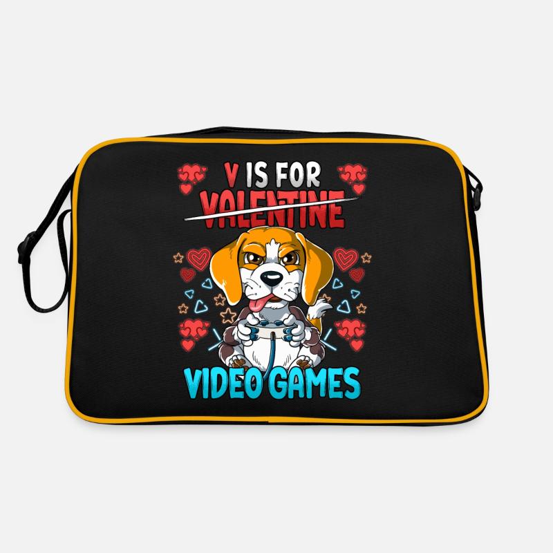V Is For Video Games Valentine's Day Gamer Retro Bag