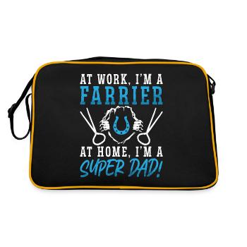 Farrier At Work I'm A Farrier At Home Metalworker - Retro Bag - black/gold - Back