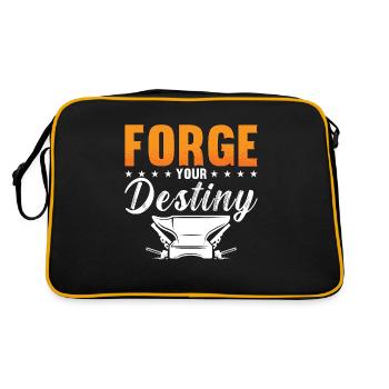 Farrier Forge Your Destiny Blacksmithing Farriers - Retro Tasche - Schwarz/Gold - Hinten