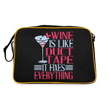 Wine Is Like Duct Tape It Fixes Everything 2 - Retro Bag - black/gold - Back