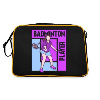 Joueuse de badminton fille mère - Sac Retro - noir/or - Dos