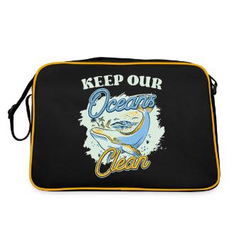 Garder nos océans propres Voir Protection des océans - Sac Retro - noir/or - Dos
