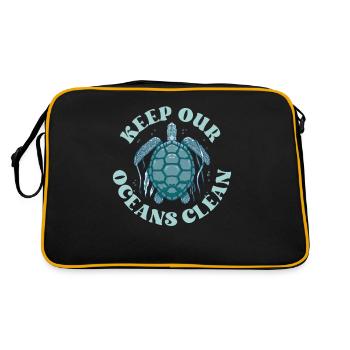 Garder nos océans propres Voir Protection des océans - Sac Retro - noir/or - Dos