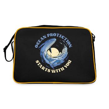 La protection des océans commence avec votre lac marin - Sac Retro - noir/or - Dos