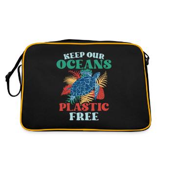 Gardez nos océans sans plastique mer mer - Sac Retro - noir/or - Dos