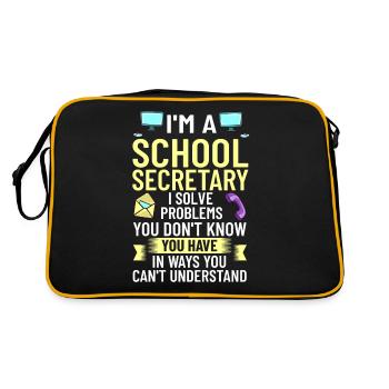 Secrétaire d’école Secrétariat de l’école Bureau du personnel - Sac Retro - noir/or - Dos