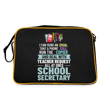 Secrétaire d’école Secrétariat de l’école Bureau du personnel - Sac Retro - noir/or - Dos