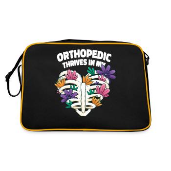 Orthopedist Heart Floral Art - Retro Bag - black/gold - Back
