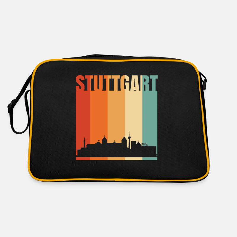 Stuttgart Skyline - Retro Tasche - Schwarz/Gold