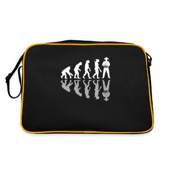 Human Evolution Funny Beekeping Beekeeper Honey - Retro Bag - black/gold - Back