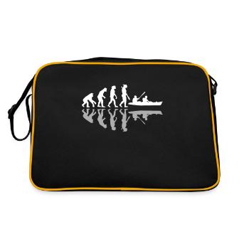 Human Evolution Funny Canoe Canoeing Adventure - Retro Tasche - Schwarz/Gold - Hinten