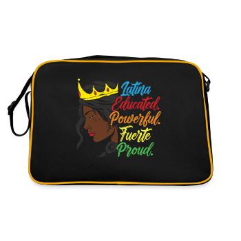 Latina Educated, Powerful, Fuerte, Proud - Retro Bag - black/gold - Back