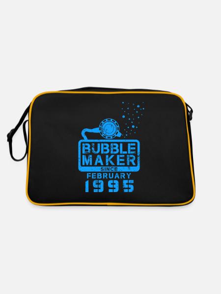 Diver Birthday Bubblemaker since February 1995 - Retro Bag - black/gold - Back