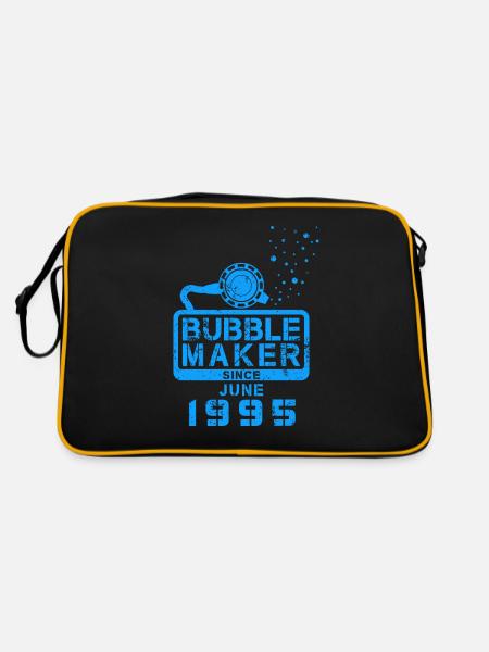 Diver Birthday Bubblemaker since June 1995 - Retro Bag - black/gold - Back