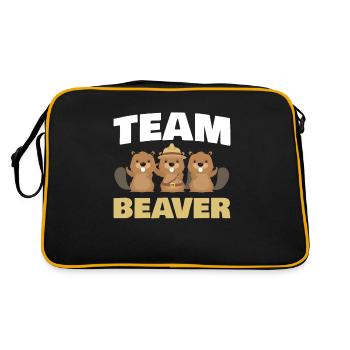 Team Beaver Für Beaver Fan - Retro Tasche - Schwarz/Gold - Hinten