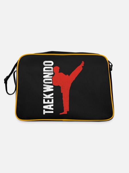Koreanischer Kampfsport Taekwondo - Retro Tasche - Schwarz/Gold - Hinten