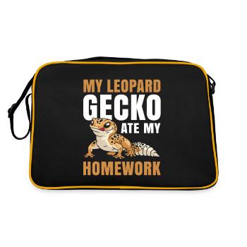 My leopard gecko has eaten my homework - Retro Bag - black/gold - Back