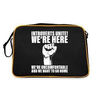 Les introvertis s’unissent! Nous sommes ici nous sommes mal à l’aise 2 - Sac Retro - noir/or - Dos