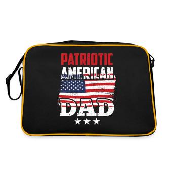 Patriotic American Father US Patriot USA - Retro Bag - black/gold - Back