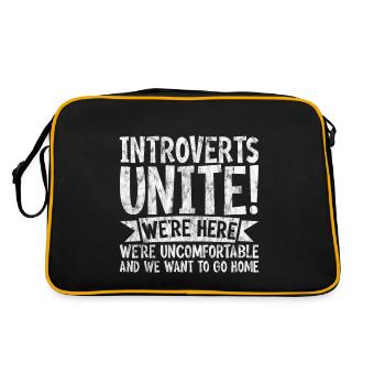 Les introvertis s’unissent! Nous sommes ici nous sommes mal à l’aise 3 - Sac Retro - noir/or - Dos